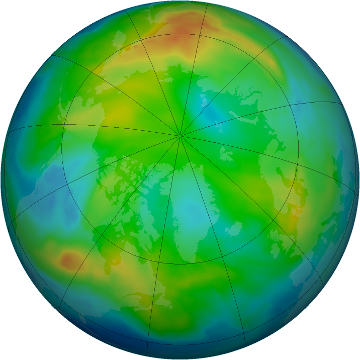 Arctic ozone map for 25 November 2010